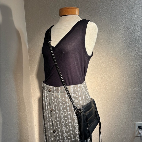 Rebecca Minkoff 3-Zip Front Leather Crossbody Bag Black Gunmetal - Picture 13 of 15